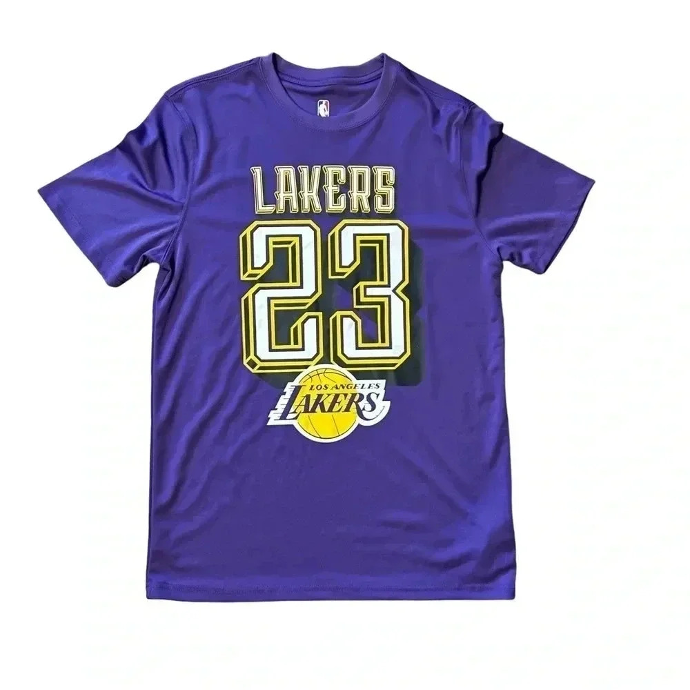 NBA Los Angeles Lakers Lebron James 23‎ Mens Small Tshirt Purple Yellow EUC